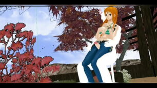 Nami Seductive nude dance teases the devil and gets a pussy nami